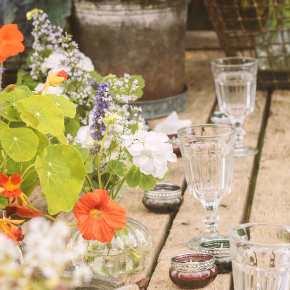 floral arrangement for planning a small backyard wedding during the carona virus pandemic