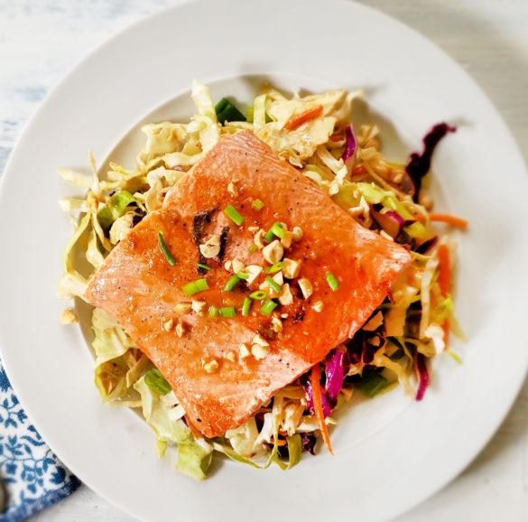 Asian Salad with Seared Sockeye Salmon