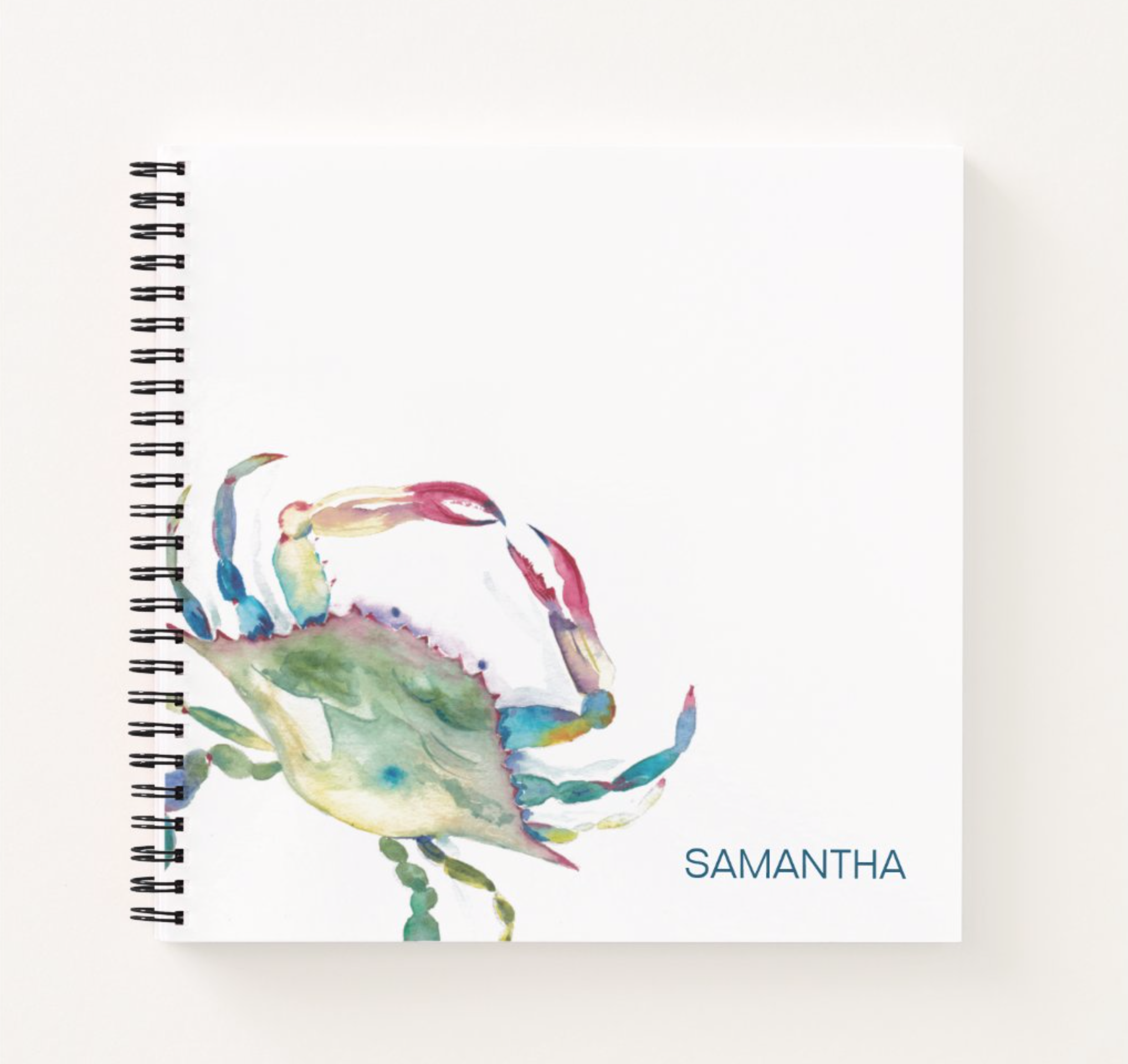 shop my Watercolor blue crab notebook at Do Tell A Belle on Zazzle