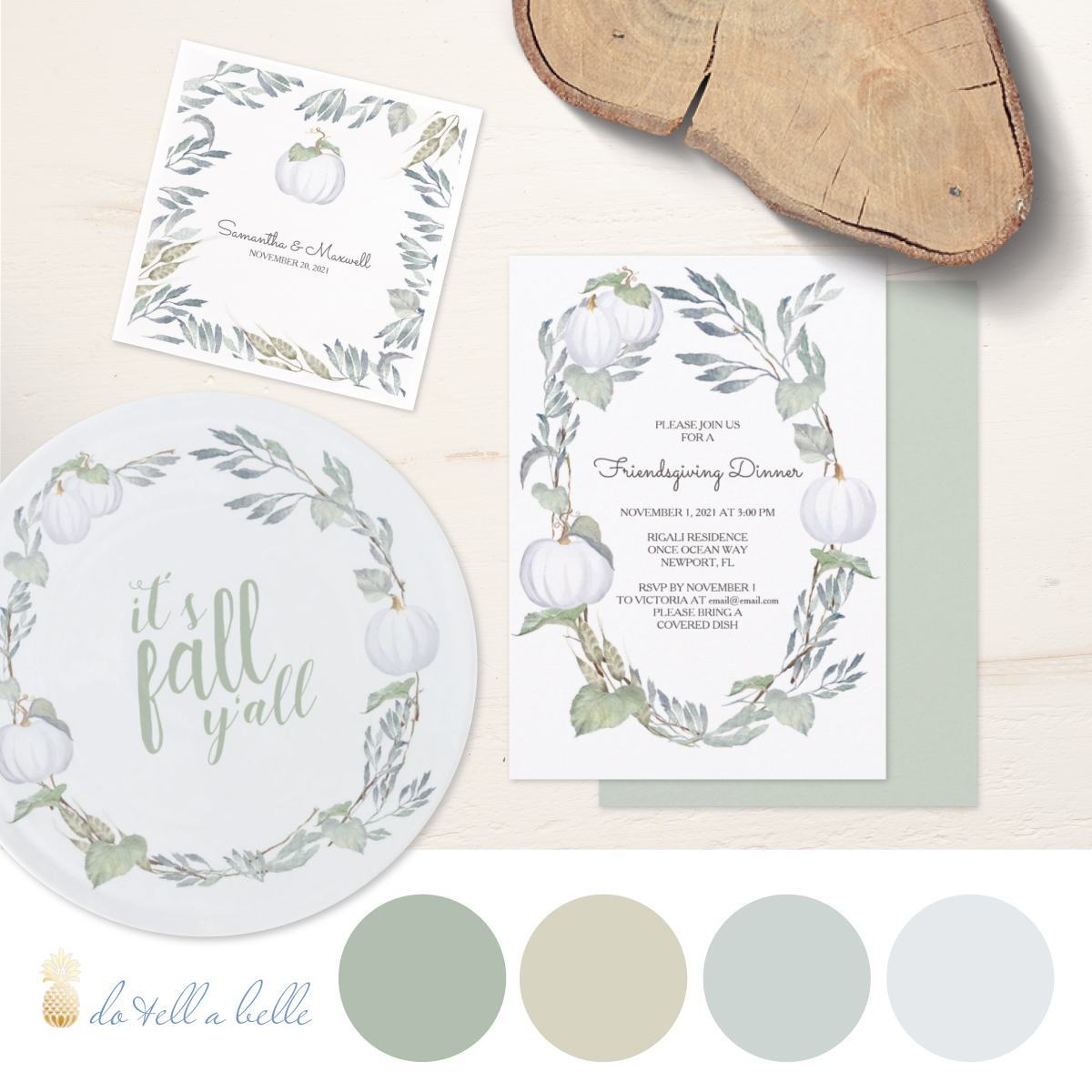 White Pumpkin Suite designed by Victoria Grigaliunas of VG Invites