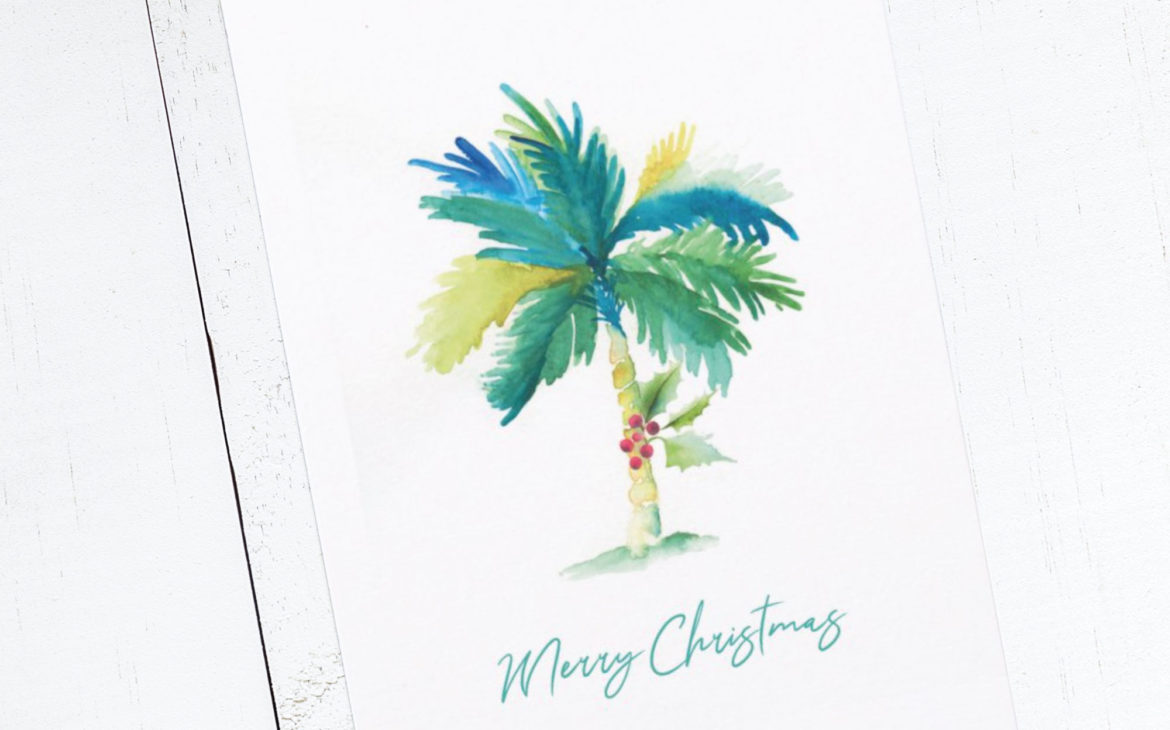 6 Gorgeous Tropical Style Christmas Cards