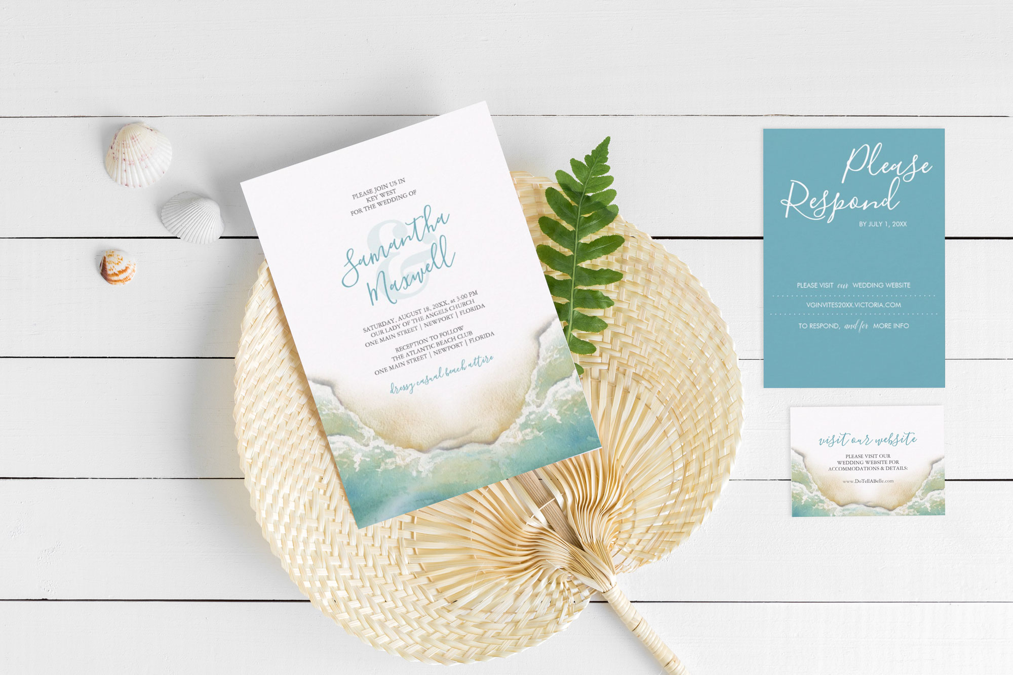 Watercolor Shoreline Invitation Suite