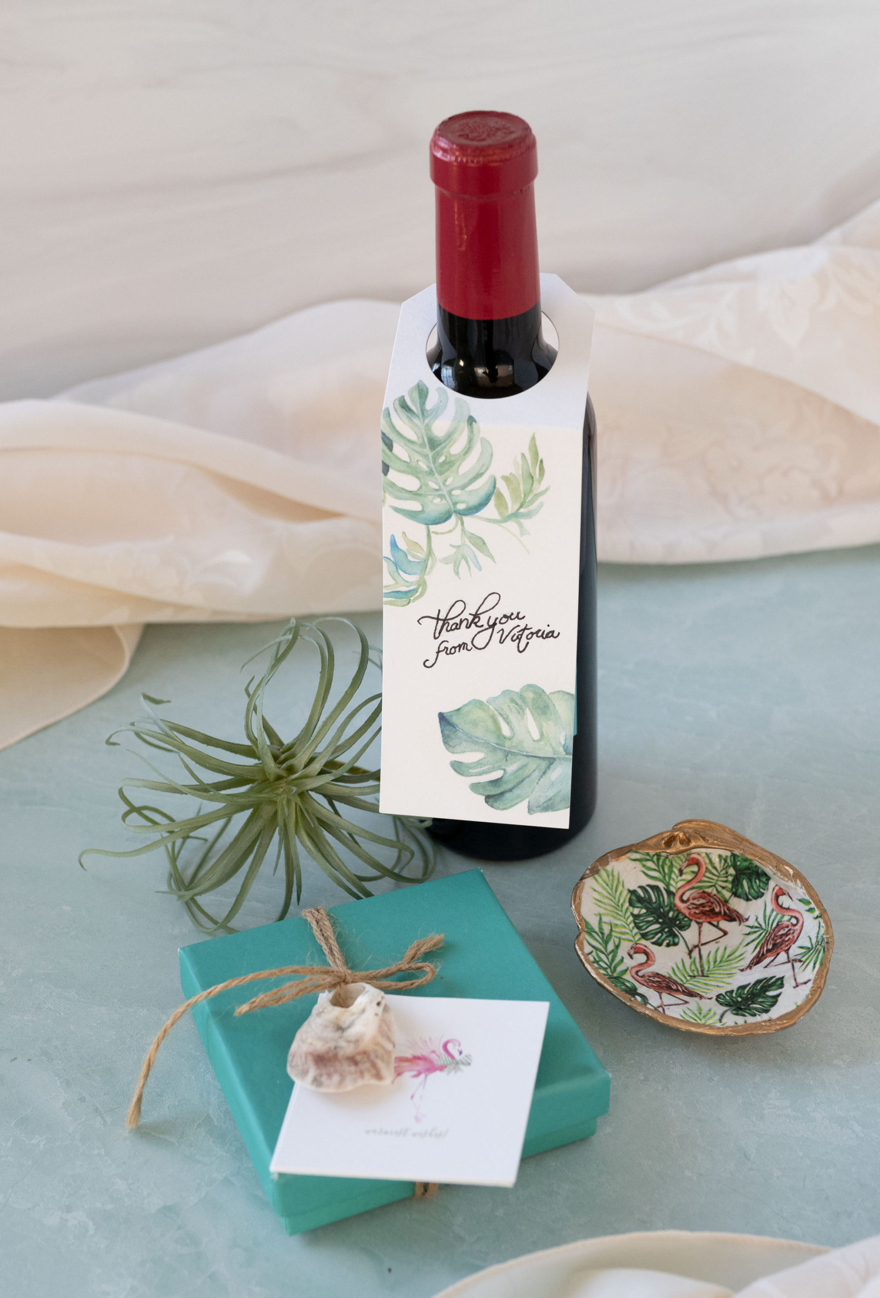 diy party favors wine hang tag