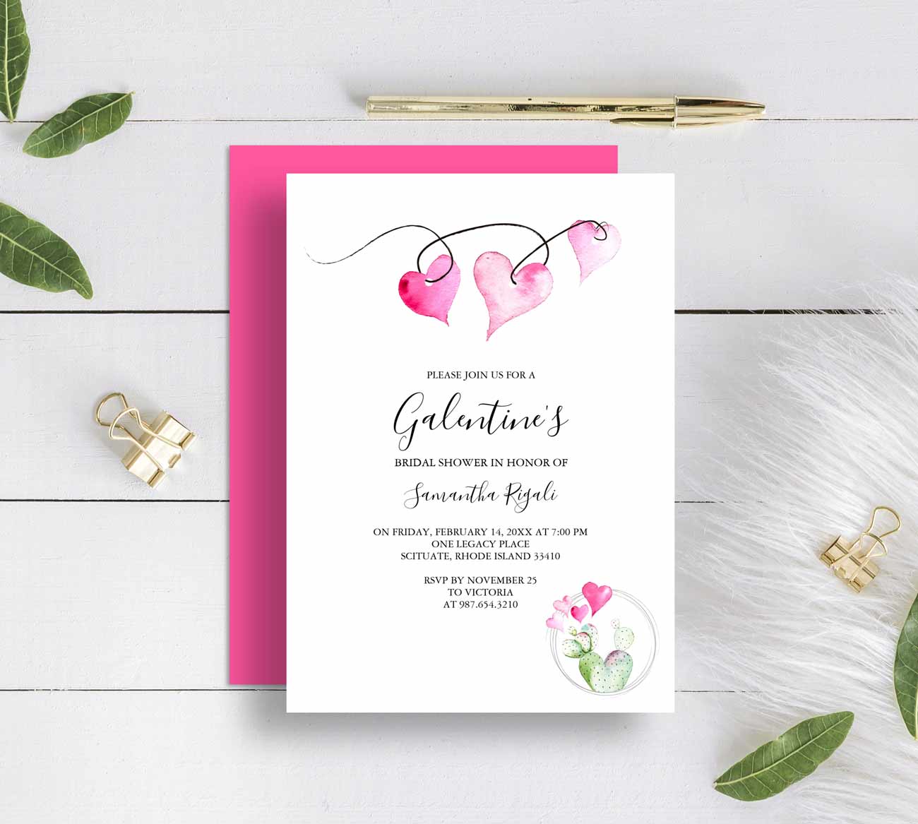 Galentines invitations by Victoria Grigaliunas of Do Tell a Belle. Click to shop the line