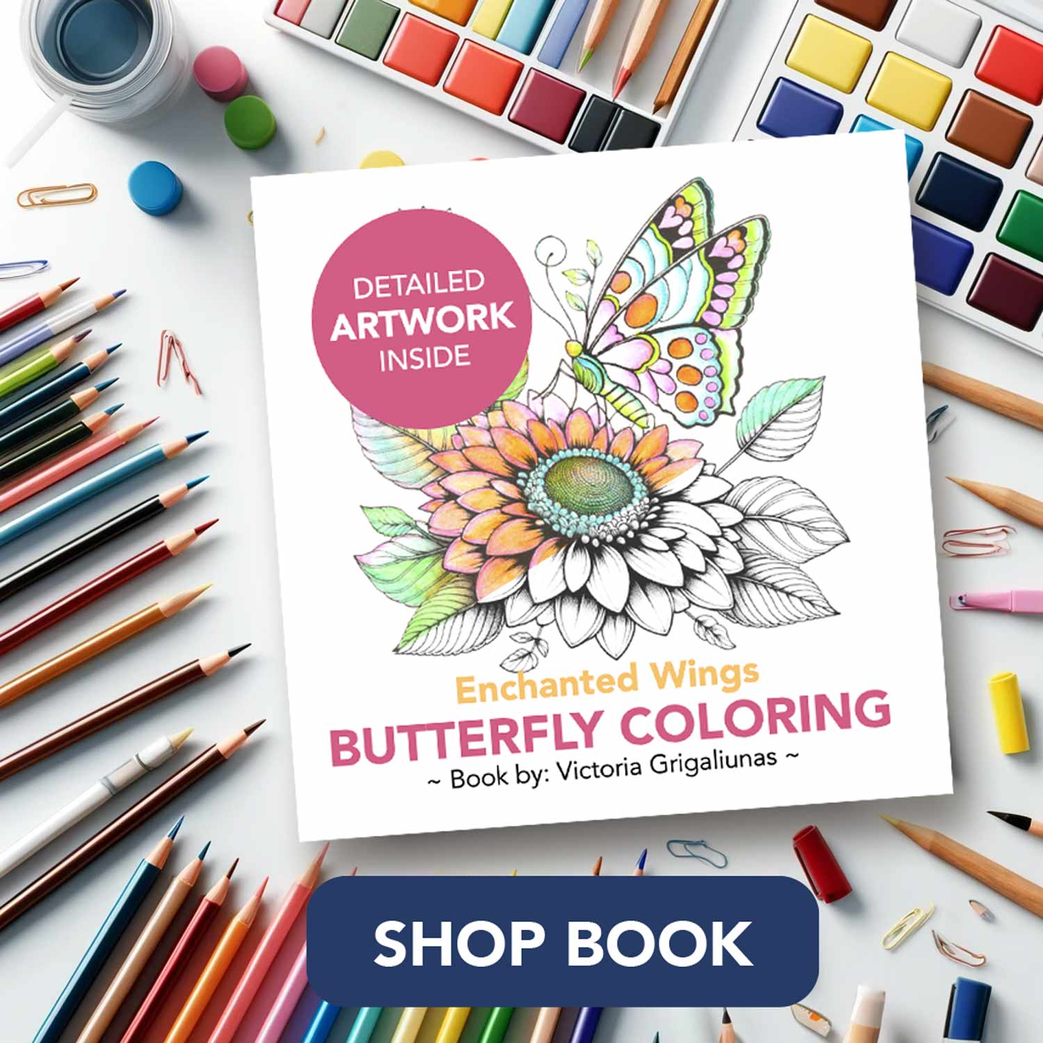 Click to shop the butterfly coloring book on Amazon