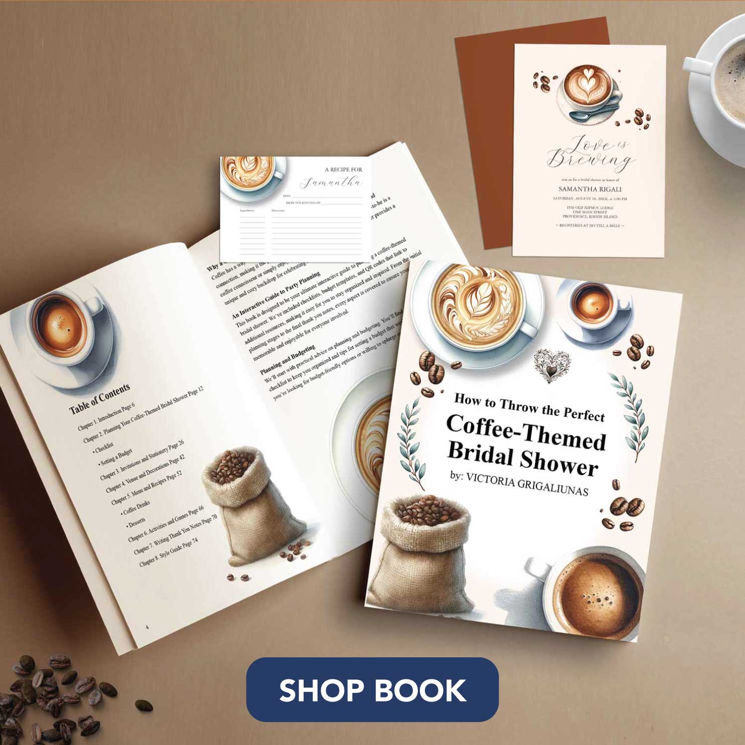 Bridal shower event planner guide How To Throw The Perfect Coffee-Themed Bridal Shower. reative Ideas, Recipes, and Planning Tips for a Memorable Celebration, by Victoria Grigaliunas. Click to shop