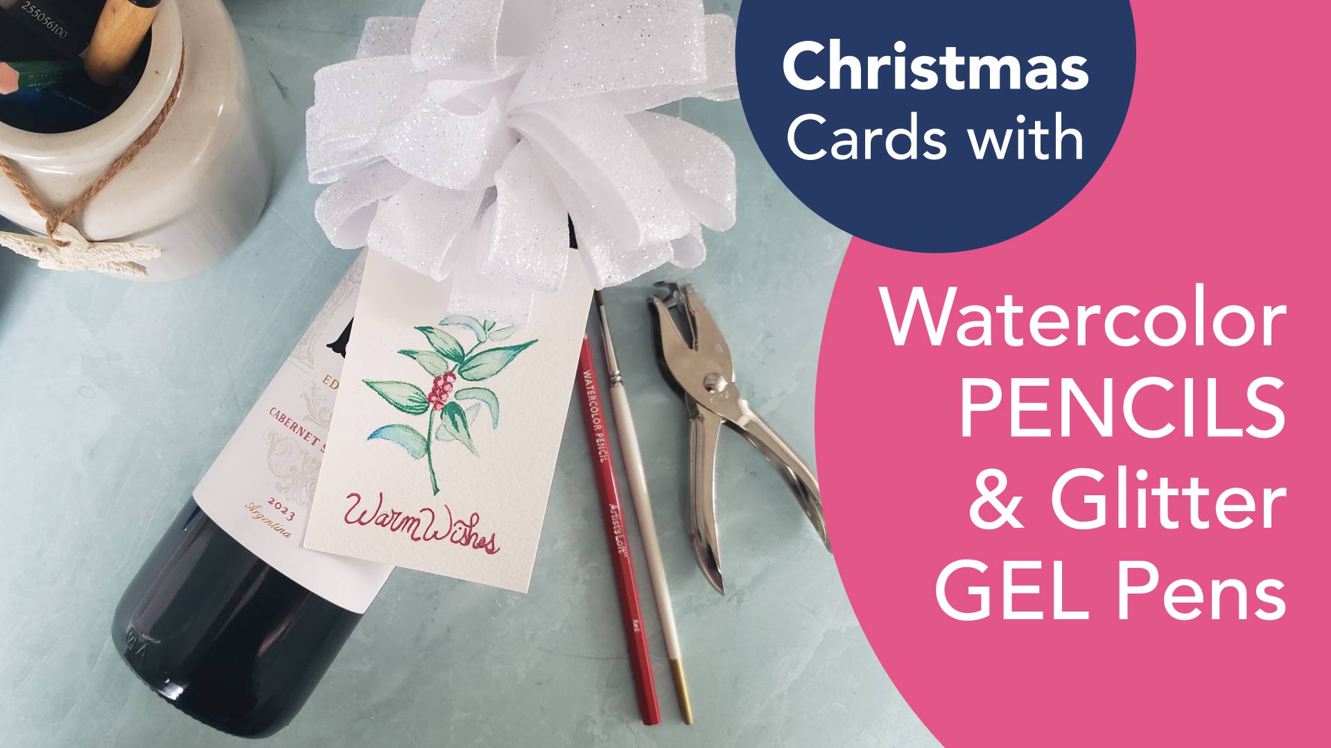 Easy handmade watercolor Christmas tags by Victoria Grigaliunas of Do Tell A Belle