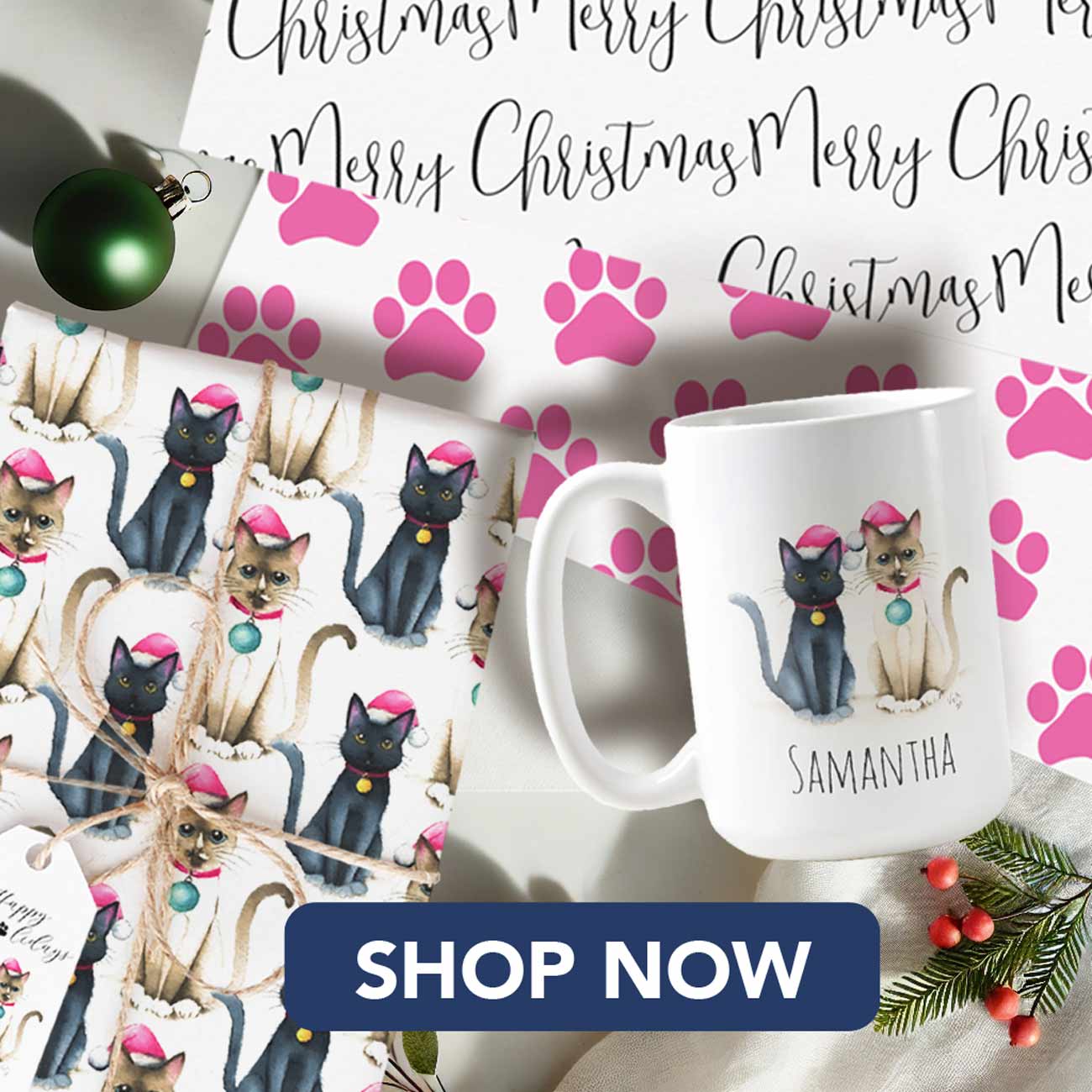 Shop cute cat lover gifts featuring watercolor art by Victoria Grigaliunas of Do Tell A Belle.