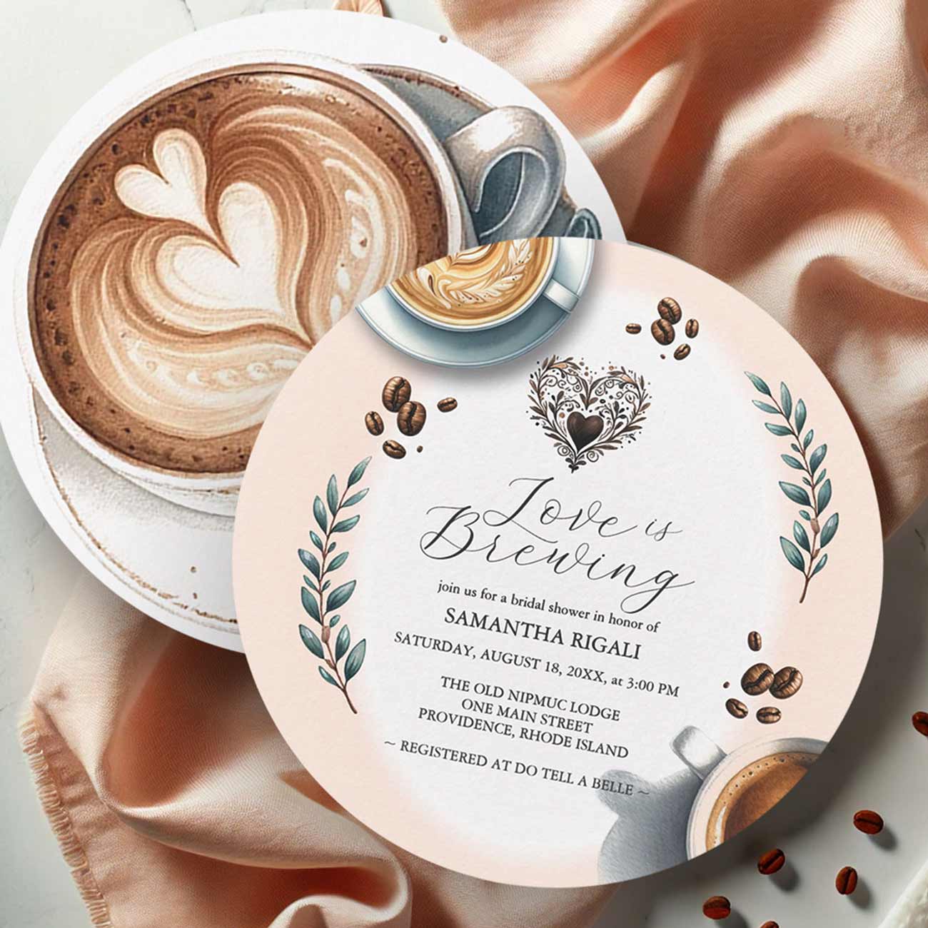 Coffee bridal shower theme click to shop the entire collection with invitation suite.