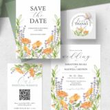 Wildflower Wedding Invitations: A Unique Blend of Poppy and Lavender Art